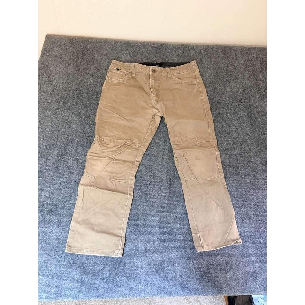 Kuhl Vintage Patina Dye Legendary Mens Khaki Tan Pants 35x28 Outdoor ‎ Hiking